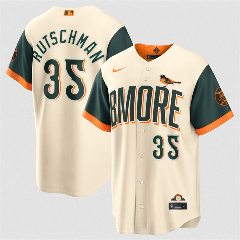Men's Baltimore Orioles #35 Adley Rutschman Natural 2026 City Connect Stadium Stitched Baseball Jersey Men's Baltimore Orioles #35 Adley Rutschman Natural 2026 City Connect Stadium Stitched Baseball Jersey