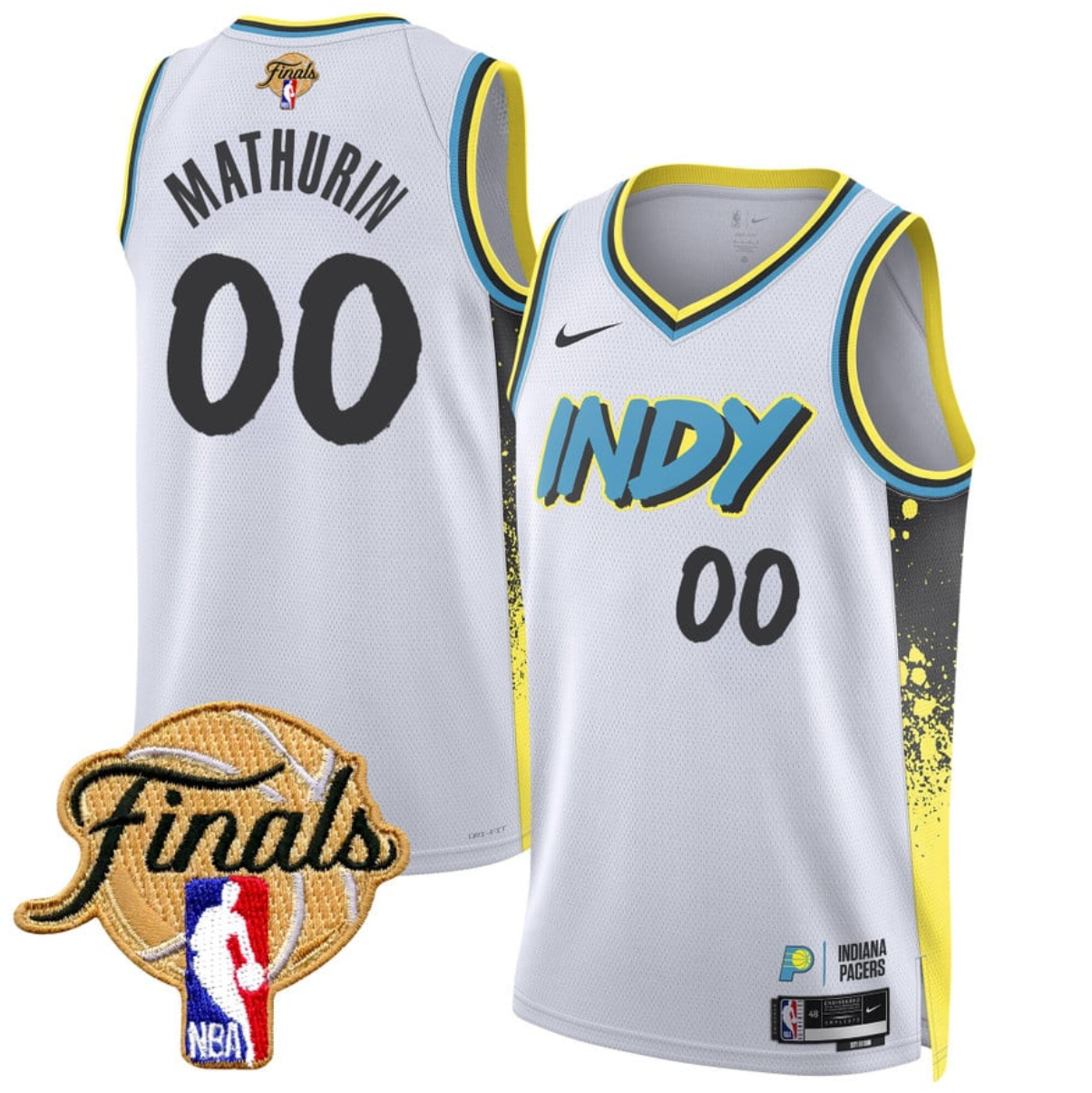 Men's Indiana Pacers #00 Bennedict Mathurin White 2024/25 City Edition Stitched Basketball Jersey Men's Indiana Pacers #00 Bennedict Mathurin White 2024/25 City Edition Stitched Basketball Jersey