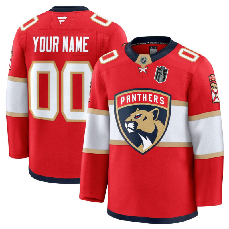 Men's Florida Panthers Custom Red 2025 Stanley Cup Final Patch Stitched Hockey Jersey Men's Florida Panthers Custom Red 2025 Stanley Cup Final Patch Stitched Hockey Jersey