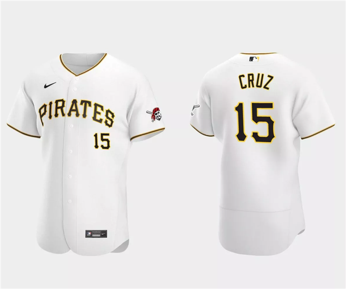 Men's Pittsburgh Pirates #15 Oneil Cruz White Flex Base Stitched Baseball Jersey Men's Pittsburgh Pirates #15 Oneil Cruz White Flex Base Stitched Baseball Jersey