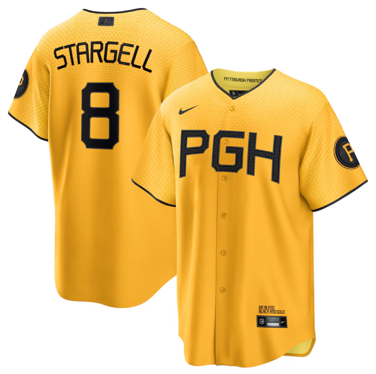 Men's Pittsburgh Pirates Active Player Custom Gold 2023 City Connect Stitched Jersey Men's Pittsburgh Pirates Active Player Custom Gold 2023 City Connect Stitched Jersey