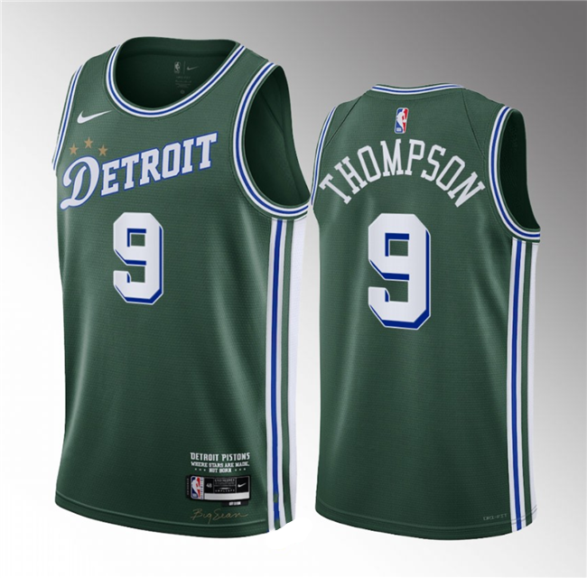 Men's Detroit Pistons #9 Ausar Thompson Green 2022/23 City Edition Stitched Basketball Jersey Men's Detroit Pistons #9 Ausar Thompson Green 2022/23 City Edition Stitched Basketball Jersey