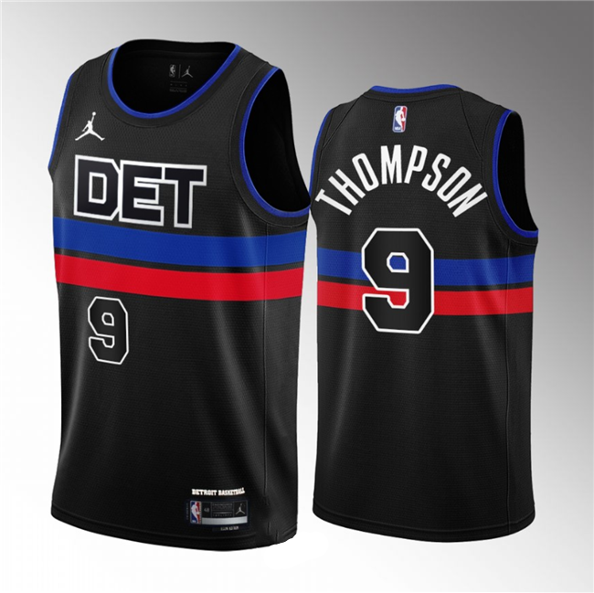 Men's Detroit Pistons #9 Ausar Thompson Black 2022/23 Statement Edition Stitched Basketball Jersey Men's Detroit Pistons #9 Ausar Thompson Black 2022/23 Statement Edition Stitched Basketball Jersey