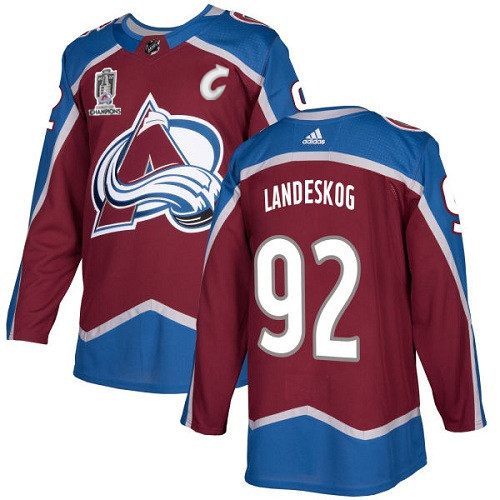 Men's Colorado Avalanche #92 Gabriel Landeskog 2022 Stanley Cup Champions with C Patch Stitched Jersey Men's Colorado Avalanche #92 Gabriel Landeskog 2022 Stanley Cup Champions with C Patch Stitched Jersey