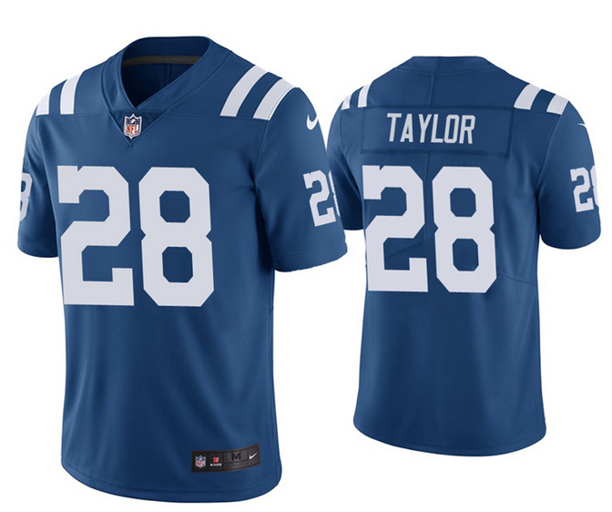 Youth Indianapolis Colts #28 Jonathan Taylor Blue Vapor Untouchable Limited Stitched Football Jersey Youth Indianapolis Colts #28 Jonathan Taylor Blue Vapor Untouchable Limited Stitched Football Jersey