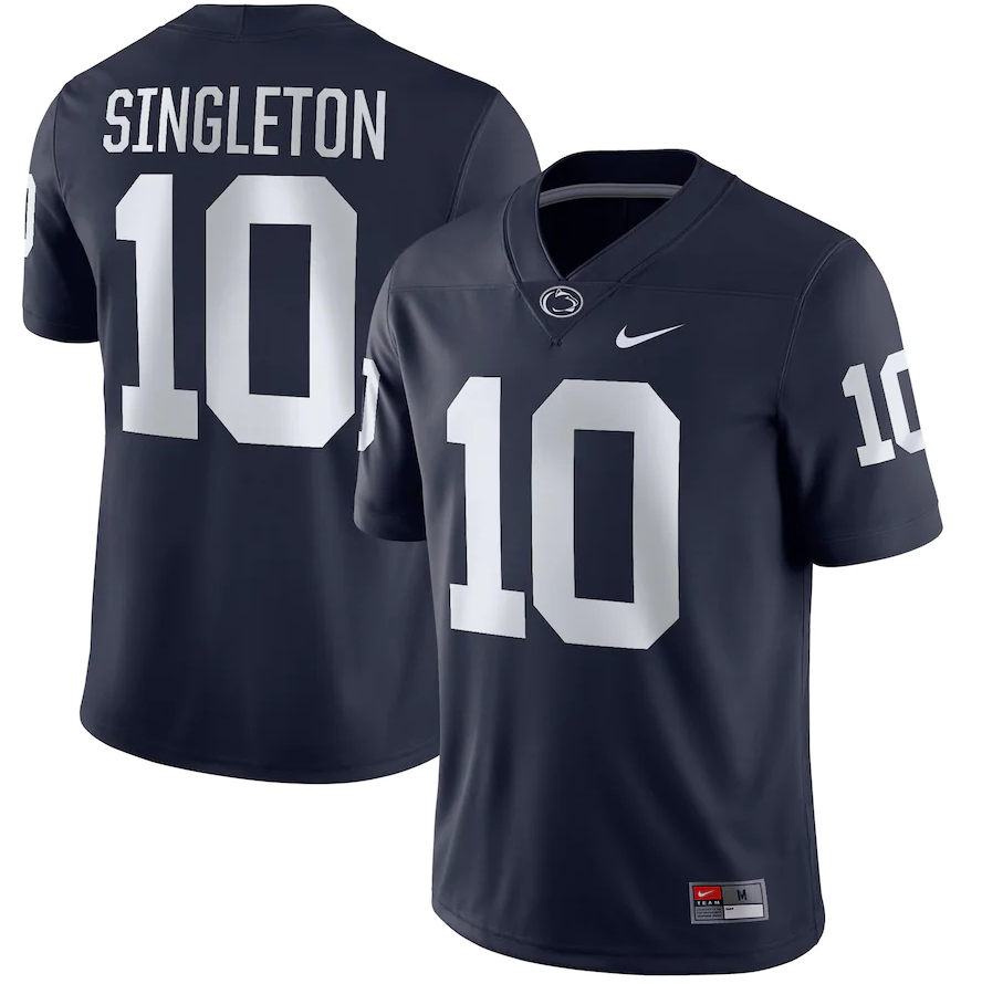 Men's Penn State Nittany Lions #10 Nicholas Singleton Navy Stitched Jersey Men's Penn State Nittany Lions #10 Nicholas Singleton Navy Stitched Jersey