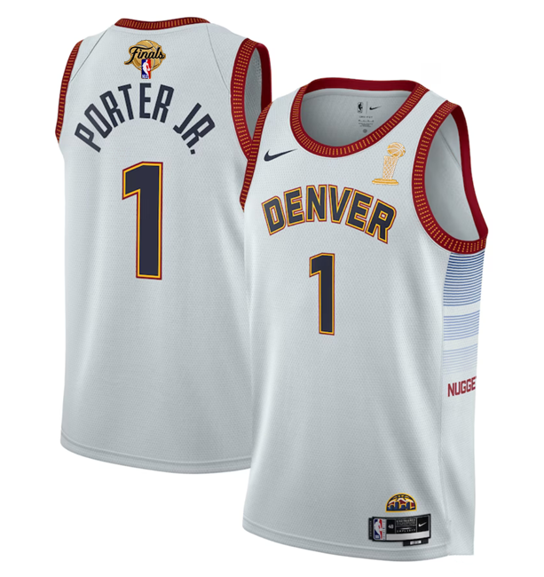Women's Denver Nuggets #1 Michael Porter Jr. White 2023 Finals Champions Icon Edition Stitched Basketball Jersey Women's Denver Nuggets #1 Michael Porter Jr. White 2023 Finals Champions Icon Edition Stitched Basketball Jersey
