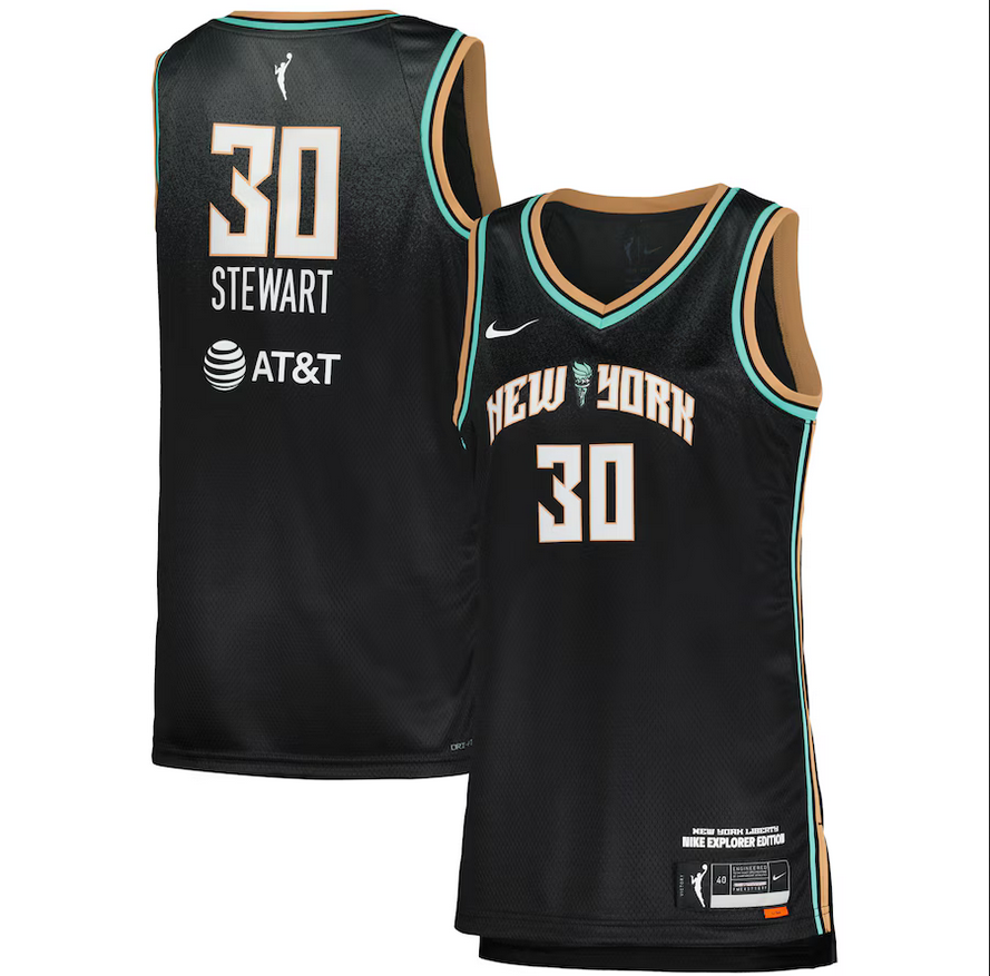 Women New York Liberty #30 Breanna Stewart Black Explorer Edition Stitched Jersey Women New York Liberty #30 Breanna Stewart Black Explorer Edition Stitched Jersey