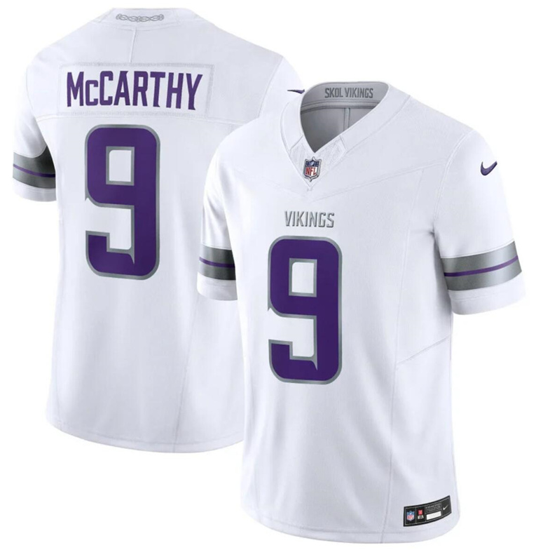 Toddler  Minnesota Vikings #9 J.J. McCarthy White F.U.S.E. Winter Warrior Limited Stitched Jersey