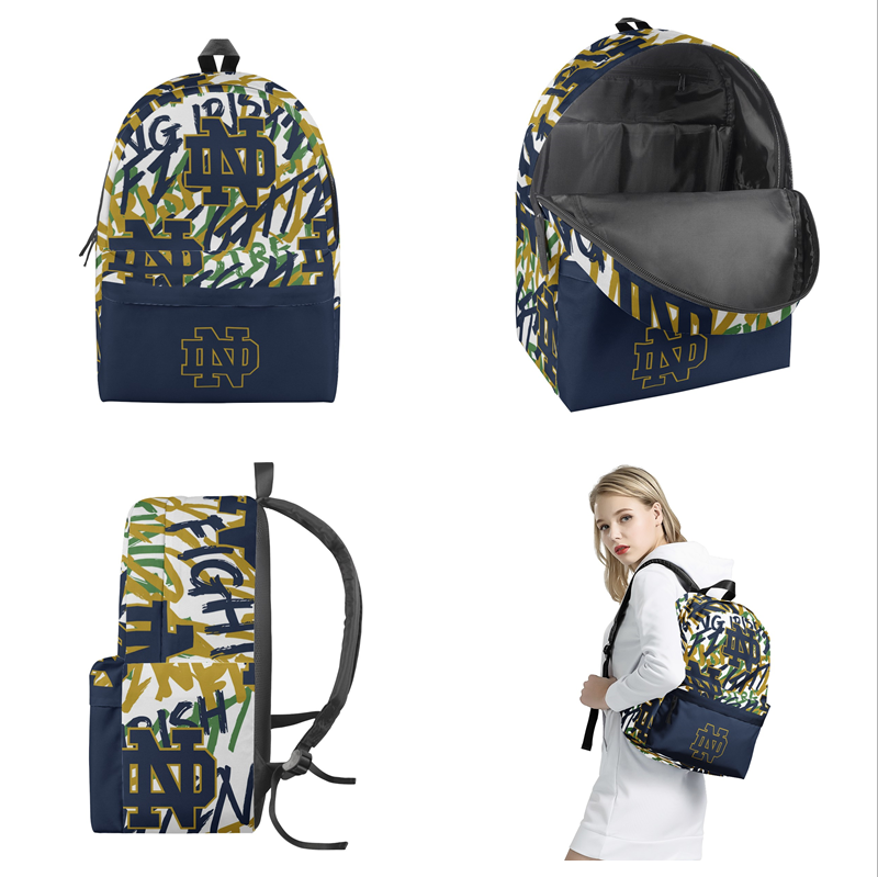 Notre Dame Fighting Irish All Over Print  Polyester Backpack 001