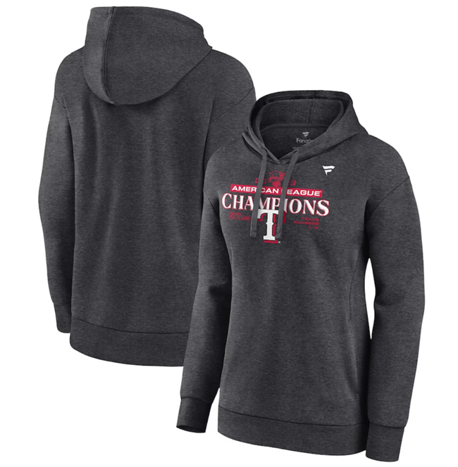 Women's Texas Rangers 2023 Heather Charcoal Champions Locker Room Pullover Hoodie(Run Small) Women's Texas Rangers 2023 Heather Charcoal Champions Locker Room Pullover Hoodie(Run Small)