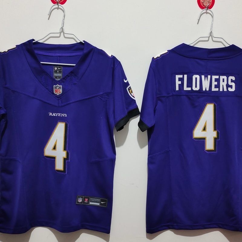 Youth Baltimore Ravens #4 Zay Flowers Purple 2025 F.U.S.E Vapor Limited Football Jersey