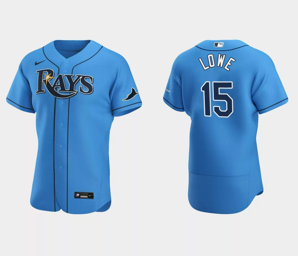Men's Tampa Bay Rays #15 Josh Lowe Light Blue Flex Base Stitched Jersey Men's Tampa Bay Rays #15 Josh Lowe Light Blue Flex Base Stitched Jersey