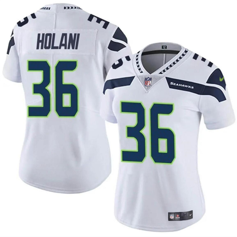 Women's Seattle Seahawks #36 George Holani White Vapor Limited Stitched Football Jersey(Run Small) Women's Seattle Seahawks #36 George Holani White Vapor Limited Stitched Football Jersey(Run Small)