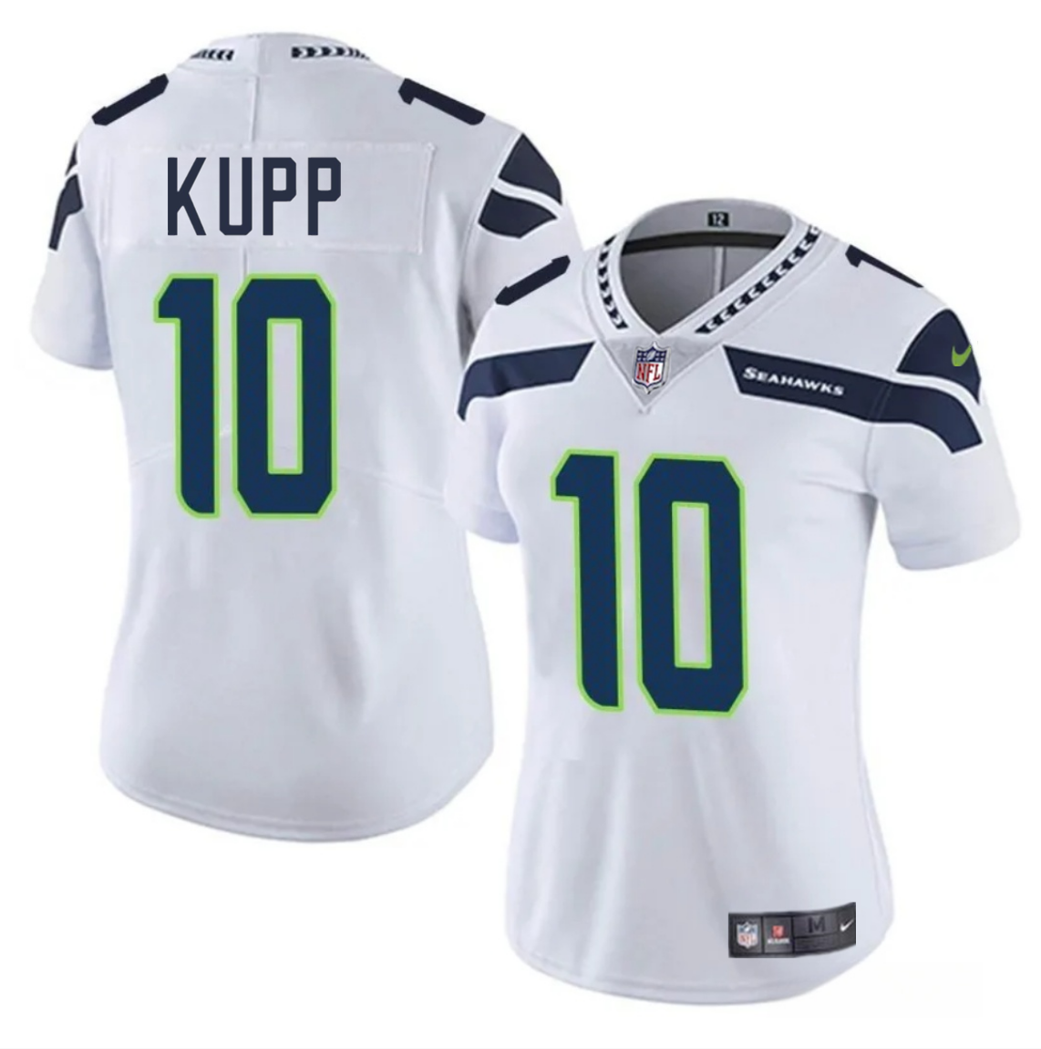 Women's Seattle Seahawks #10 Cooper Kupp White 2025 Vapor Limited Stitched Football Jersey(Run Small ) Women's Seattle Seahawks #10 Cooper Kupp White 2025 Vapor Limited Stitched Football Jersey(Run Small )