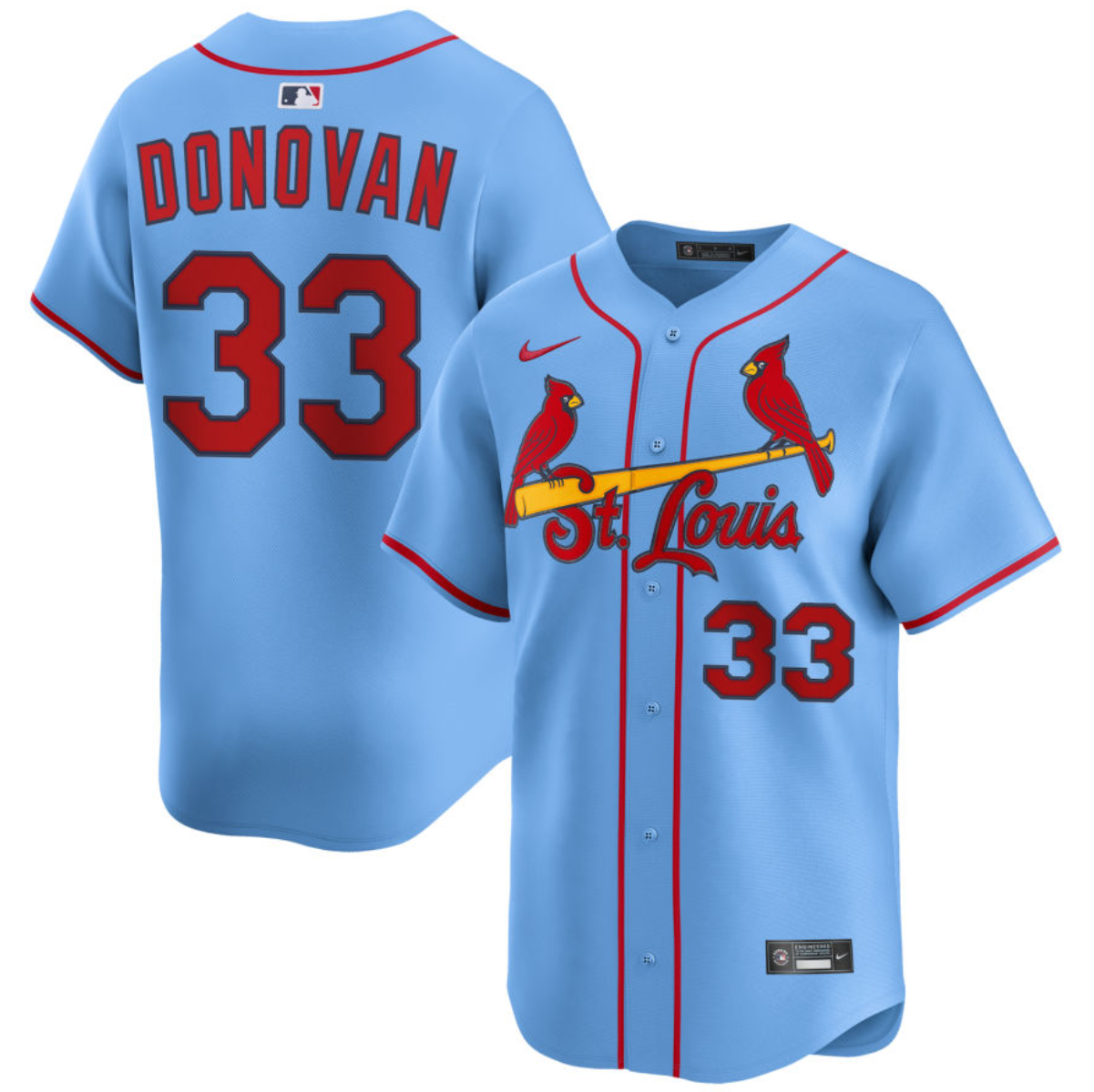 Men's St. Louis Cardinals #33 Brendan Donovan Blue Alternate Limited Stitched Baseball Jersey Men's St. Louis Cardinals #33 Brendan Donovan Blue Alternate Limited Stitched Baseball Jersey