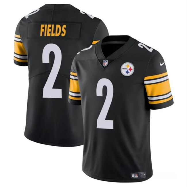 Youth Pittsburgh Steelers #2 Justin Fields Black Vapor Untouchable Limited Stitched Football Jersey Youth Pittsburgh Steelers #2 Justin Fields Black Vapor Untouchable Limited Stitched Football Jersey