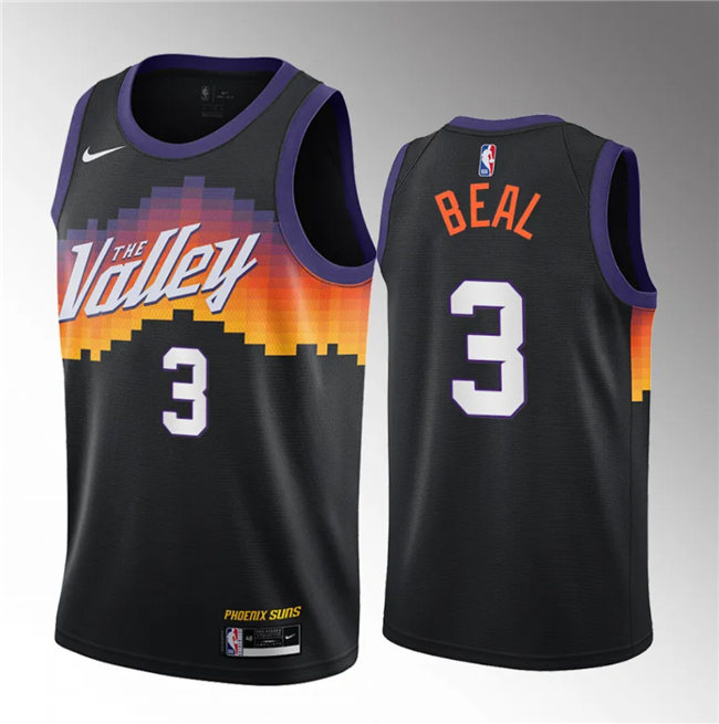 Men's Phoenix Suns #3 Bradley Beal Balck 2021/22 City Edition Stitched Basketball Jersey Men's Phoenix Suns #3 Bradley Beal Balck 2021/22 City Edition Stitched Basketball Jersey