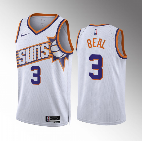 Men's Phoenix Suns #3 Bradley Beal White Association Edition Stitched Basketball Jersey Men's Phoenix Suns #3 Bradley Beal White Association Edition Stitched Basketball Jersey