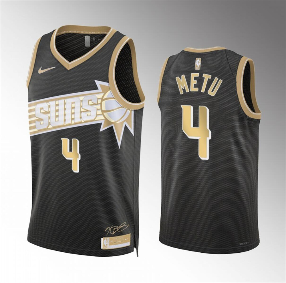 Men's Phoenix Suns #4 Chimezie Metu Black 2024 Select Series Stitched Basketball Jersey Men's Phoenix Suns #4 Chimezie Metu Black 2024 Select Series Stitched Basketball Jersey