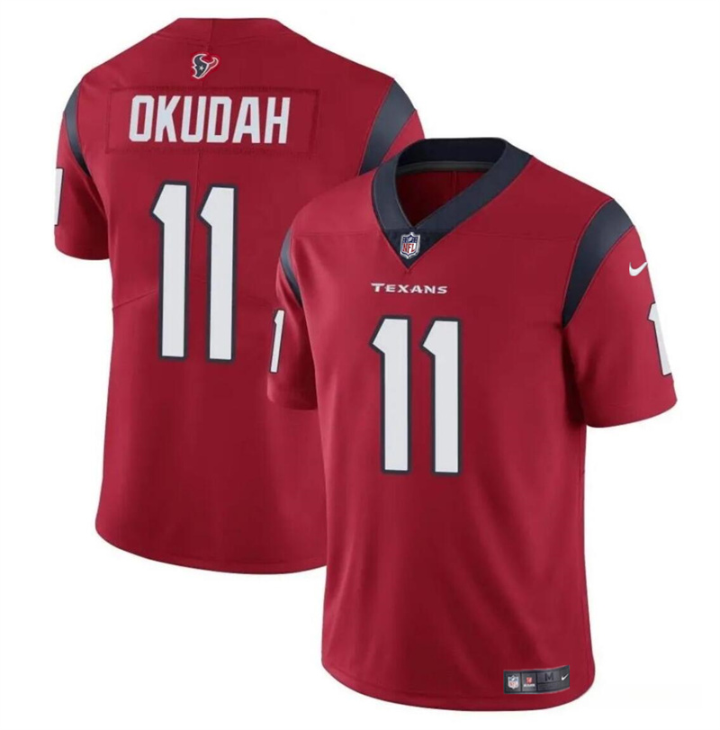 Youth Houston Texans #11 Jeff Okudah Red Vapor Untouchable Limited Stitched Football Jersey Youth Houston Texans #11 Jeff Okudah Red Vapor Untouchable Limited Stitched Football Jersey