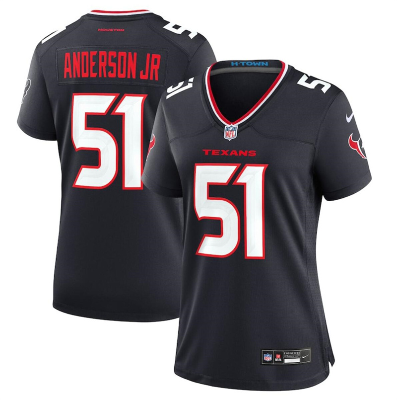 Women's Houston Texans #51 Will Anderson Jr. Navy 2024 Stitched Jersey (Run Small) Women's Houston Texans #51 Will Anderson Jr. Navy 2024 Stitched Jersey (Run Small)