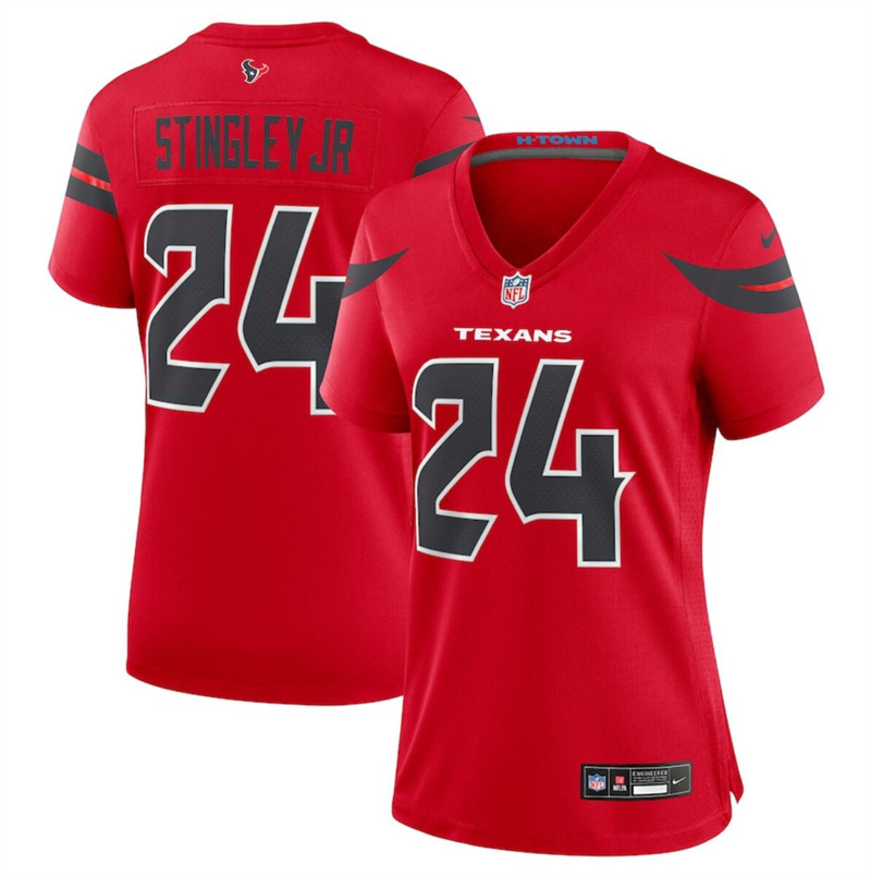 Women's Houston Texans #24 Derek Stingley Jr. Red 2024 Alternate Stitched Jersey (Run Small) Women's Houston Texans #24 Derek Stingley Jr. Red 2024 Alternate Stitched Jersey (Run Small)