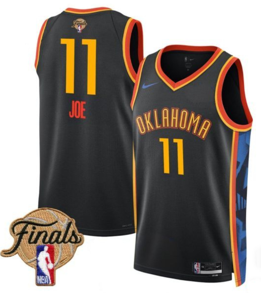 Men's Oklahoma City Thunder #11 Isaiah Joe Black 2024/25 City Edition Stitched Basketball Jersey Men's Oklahoma City Thunder #11 Isaiah Joe Black 2024/25 City Edition Stitched Basketball Jersey