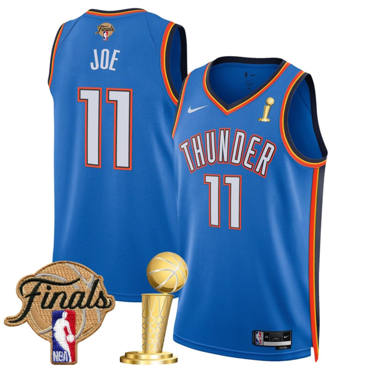 Men's Oklahoma City Thunder #11 Isaiah Joe Blue 2025 Finals Champions Icon Edition Stitched Basketball Jersey Men's Oklahoma City Thunder #11 Isaiah Joe Blue 2025 Finals Champions Icon Edition Stitched Basketball Jersey