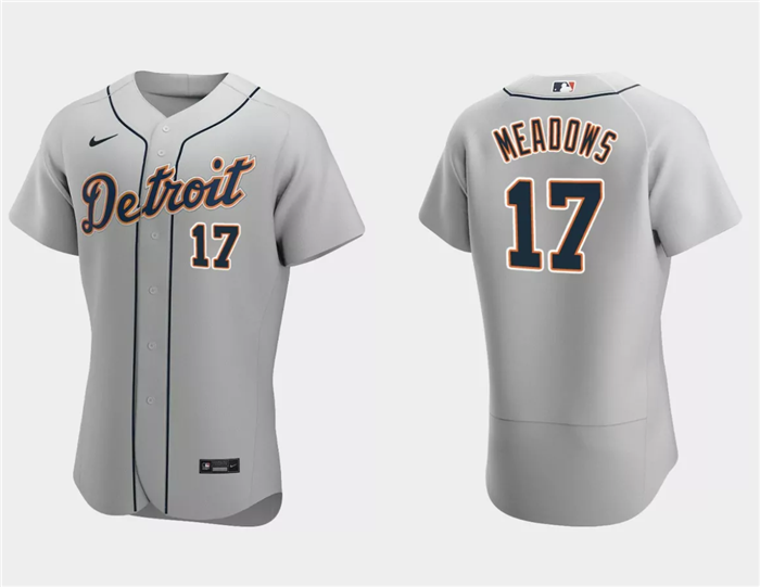 Men's Detroit Tigers #17 Austin Meadows Grey Flex Base Stitched Jersey Men's Detroit Tigers #17 Austin Meadows Grey Flex Base Stitched Jersey