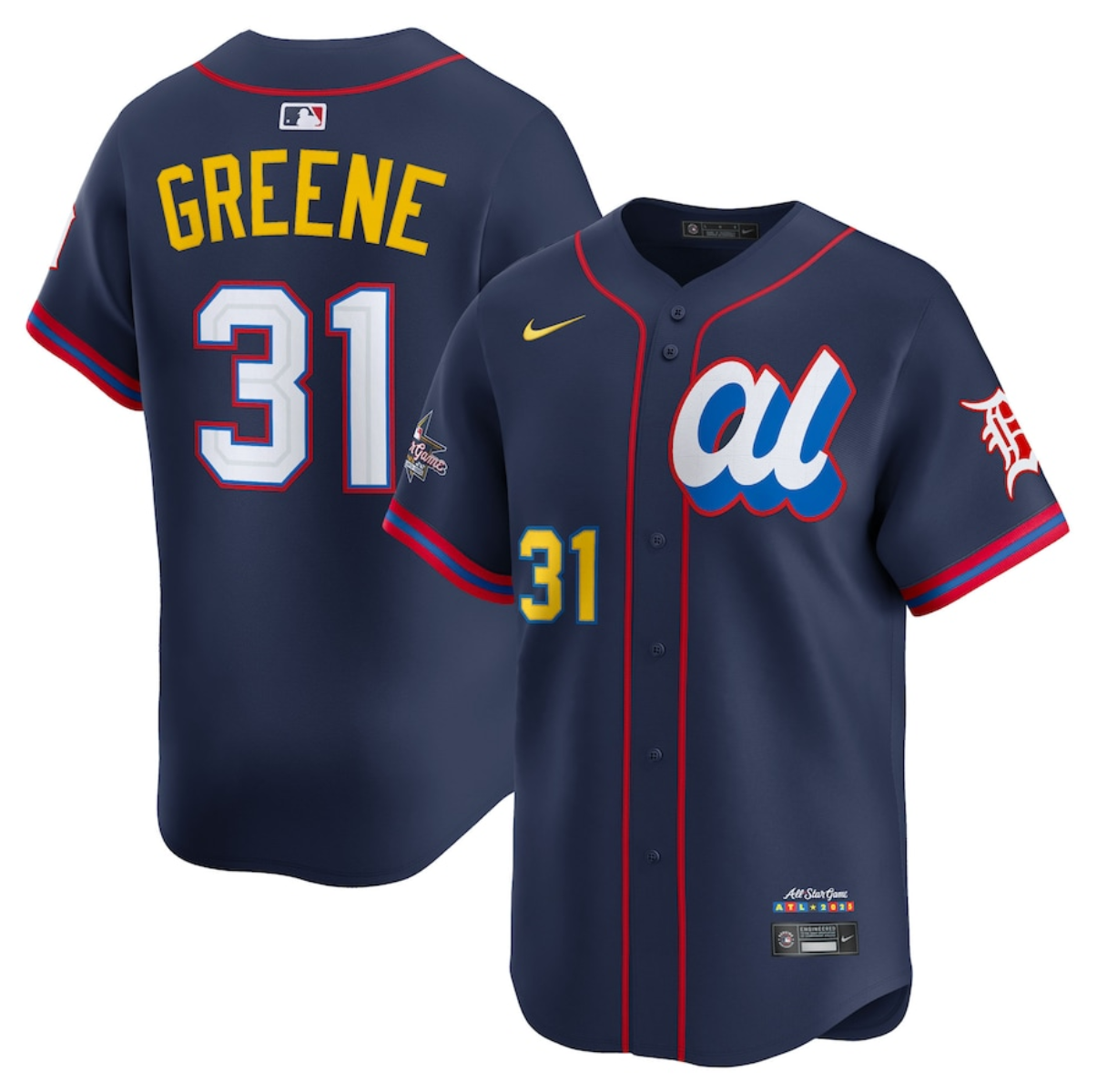 Men's American League #31 Riley Greene Navy 2025 All-Star Edition Limited Stitched Baseball Jersey Men's American League #31 Riley Greene Navy 2025 All-Star Edition Limited Stitched Baseball Jersey