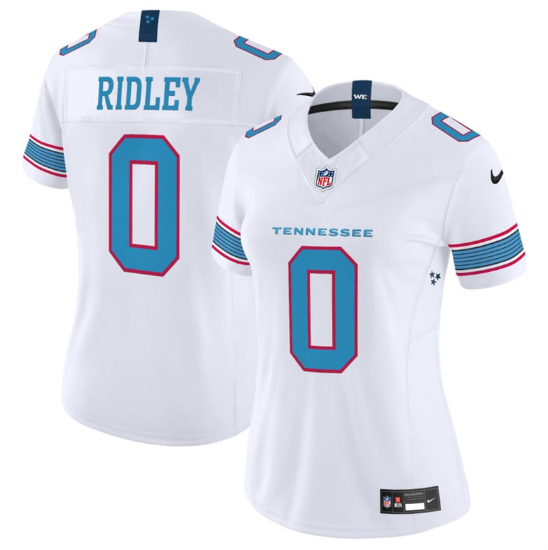 Women's Tennessee Titans #0 Calvin Ridley White 2026 F.U.S.E. Vapor Limited Stitched Football Jersey(Run Small