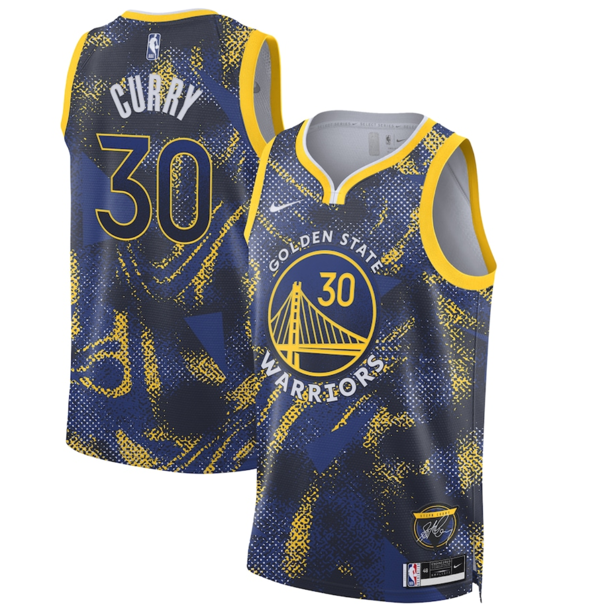 Men's Golden State Warriors #30 Stephen Curry Royal 2025 Select Series Swingman Stitched Basketball Jersey Men's Golden State Warriors #30 Stephen Curry Royal 2025 Select Series Swingman Stitched Basketball Jersey