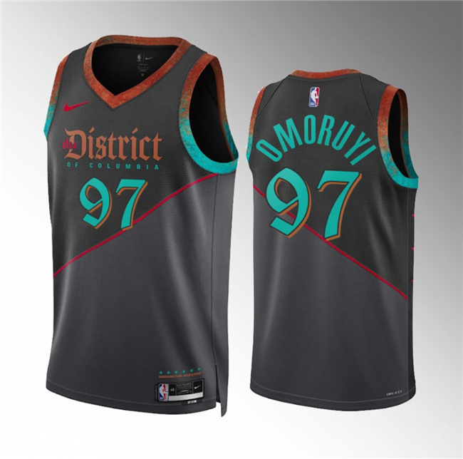 Men's Washington Wizards #97 Eugene Omoruyi Black 2023/24 City Edition Stitched Basketball Jersey Men's Washington Wizards #97 Eugene Omoruyi Black 2023/24 City Edition Stitched Basketball Jersey