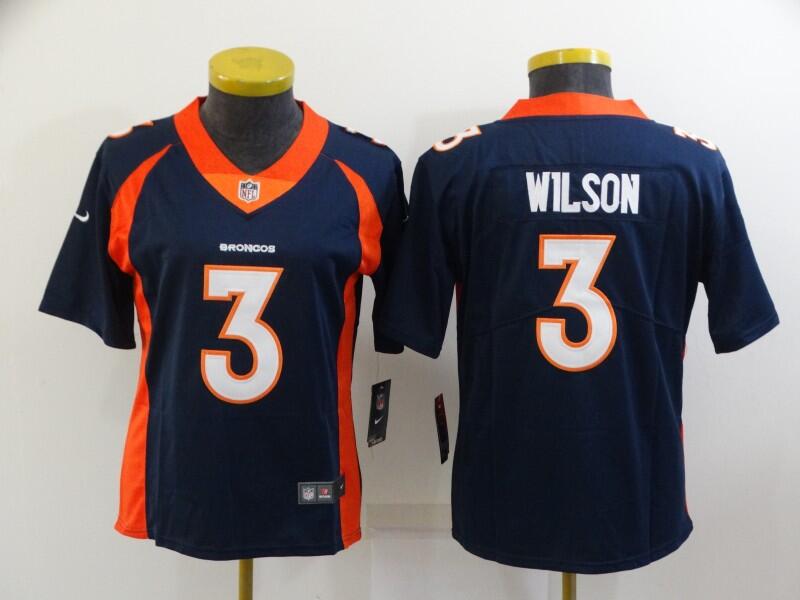 Women's Denver Broncos #3 Russell Wilson Navy Fashion Limited Stitched Jersey Women's Denver Broncos #3 Russell Wilson Navy Fashion Limited Stitched Jersey