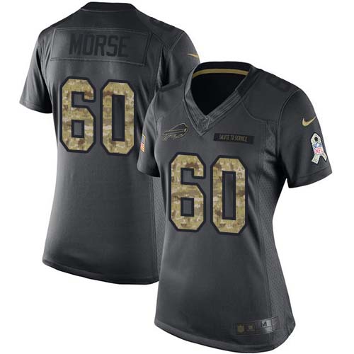 Nike Bills #60 Mitch Morse Black Women's Stitched NFL Limited 2016 Salute to Service Jersey Nike Bills #60 Mitch Morse Black Women's Stitched NFL Limited 2016 Salute to Service Jersey
