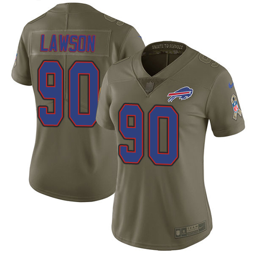Nike Bills #90 Shaq Lawson Olive Women's Stitched NFL Limited 2017 Salute to Service Jersey Nike Bills #90 Shaq Lawson Olive Women's Stitched NFL Limited 2017 Salute to Service Jersey