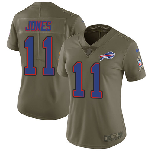 Nike Bills #11 Zay Jones Olive Women's Stitched NFL Limited 2017 Salute to Service Jersey Nike Bills #11 Zay Jones Olive Women's Stitched NFL Limited 2017 Salute to Service Jersey