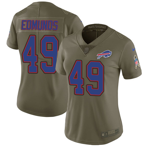 Nike Bills #49 Tremaine Edmunds Olive Women's Stitched NFL Limited 2017 Salute to Service Jersey Nike Bills #49 Tremaine Edmunds Olive Women's Stitched NFL Limited 2017 Salute to Service Jersey