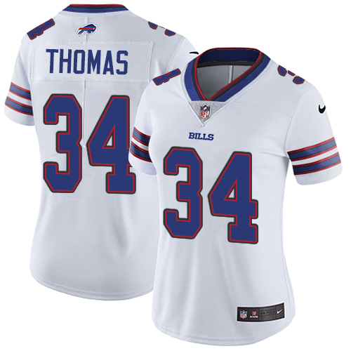 Nike Bills #34 Thurman Thomas White Women's Stitched NFL Vapor Untouchable Limited Jersey Nike Bills #34 Thurman Thomas White Women's Stitched NFL Vapor Untouchable Limited Jersey