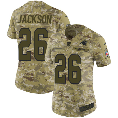 Nike Panthers #26 Donte Jackson Camo Women's Stitched NFL Limited 2018 Salute to Service Jersey Nike Panthers #26 Donte Jackson Camo Women's Stitched NFL Limited 2018 Salute to Service Jersey