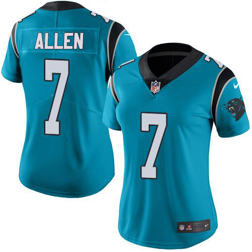 Nike Panthers #7 Kyle Allen Blue Women's Stitched NFL Limited Rush Jersey Nike Panthers #7 Kyle Allen Blue Women's Stitched NFL Limited Rush Jersey
