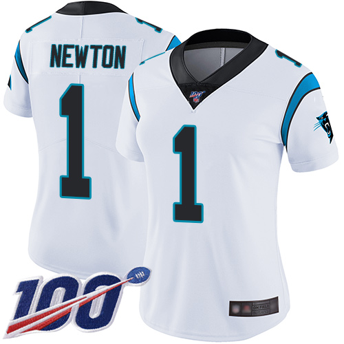 Nike Panthers #1 Cam Newton White Women's Stitched NFL 100th Season Vapor Limited Jersey Nike Panthers #1 Cam Newton White Women's Stitched NFL 100th Season Vapor Limited Jersey