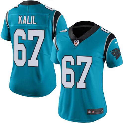 Nike Panthers #67 Ryan Kalil Blue Alternate Women's Stitched NFL Vapor Untouchable Limited Jersey Nike Panthers #67 Ryan Kalil Blue Alternate Women's Stitched NFL Vapor Untouchable Limited Jersey
