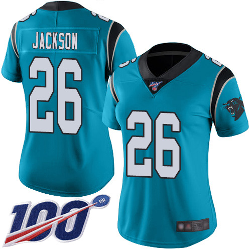 Nike Panthers #26 Donte Jackson Blue Alternate Women's Stitched NFL 100th Season Vapor Limited Jersey Nike Panthers #26 Donte Jackson Blue Alternate Women's Stitched NFL 100th Season Vapor Limited Jersey