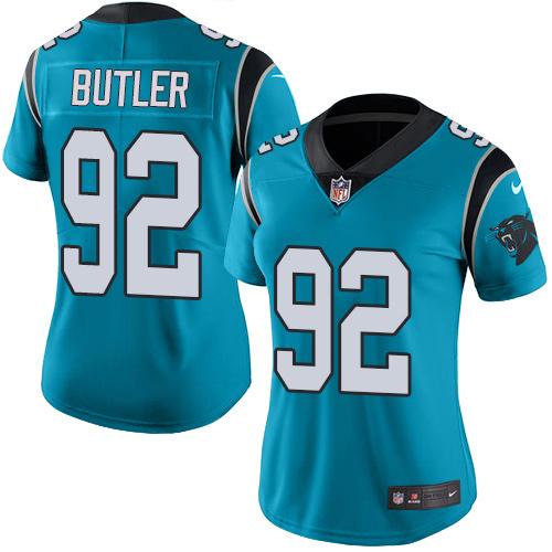Nike Panthers #92 Vernon Butler Blue Alternate Women's Stitched NFL Vapor Untouchable Limited Jersey Nike Panthers #92 Vernon Butler Blue Alternate Women's Stitched NFL Vapor Untouchable Limited Jersey