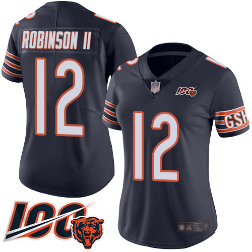 Nike Bears #12 Allen Robinson II Navy Blue Team Color Women's Stitched NFL 100th Season Vapor Limited Jersey Nike Bears #12 Allen Robinson II Navy Blue Team Color Women's Stitched NFL 100th Season Vapor Limited Jersey