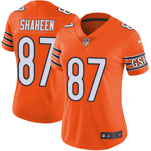 Nike Bears #87 Adam Shaheen Orange Women's Stitched NFL Limited Rush Jersey Nike Bears #87 Adam Shaheen Orange Women's Stitched NFL Limited Rush Jersey