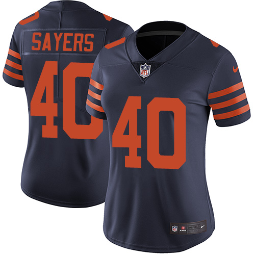 Nike Bears #40 Gale Sayers Navy Blue Alternate Women's Stitched NFL Vapor Untouchable Limited Jersey Nike Bears #40 Gale Sayers Navy Blue Alternate Women's Stitched NFL Vapor Untouchable Limited Jersey