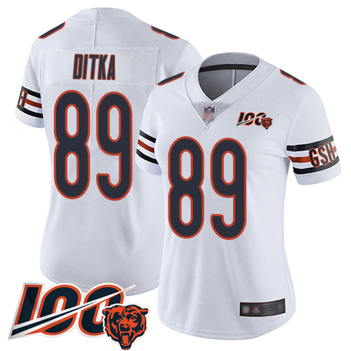 Nike Bears #89 Mike Ditka White Women's Stitched NFL 100th Season Vapor Limited Jersey Nike Bears #89 Mike Ditka White Women's Stitched NFL 100th Season Vapor Limited Jersey